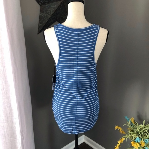 Amuse Society Striped Tank Blue Sz Medium - Picture 4 of 8